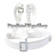 White Matt PVC Bass Drum Harness with Plain Buckles