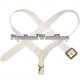 White Matt PVC Bass Drum Harness with Plain Buckles