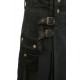 Black Utility Kilt with Detachable Pockets