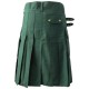 Black Utility Kilt with Detachable Pockets