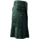 Black Utility Kilt with Detachable Pockets