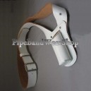White Leather Drummer Cross Belt with Thistle Mounts