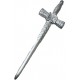 Chrome Brass Sword Kilt Pin