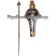 Drum Major Mace Engraved Head with Lion & Crown