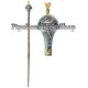 Drum Major Mace Engraved Head with Lion & Crown