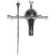 Drum Major Mace Engraved Head with Lion & Crown