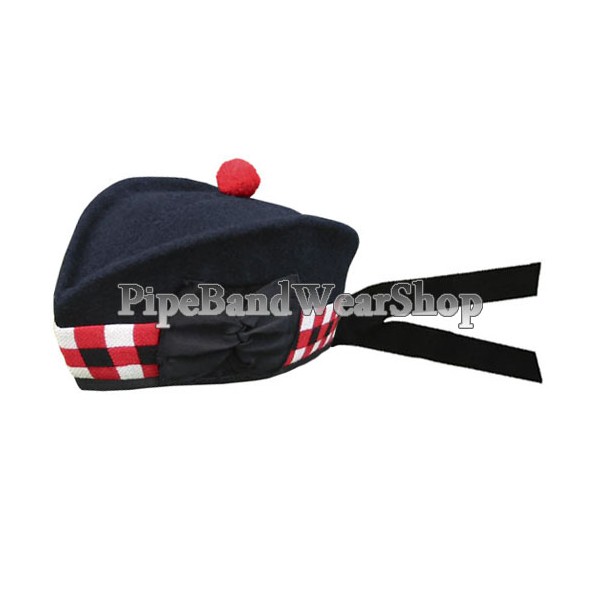 Navy Black/Red/White Diced Scottish Glengarry