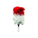 Double Colored White/Red Feather Hackle
